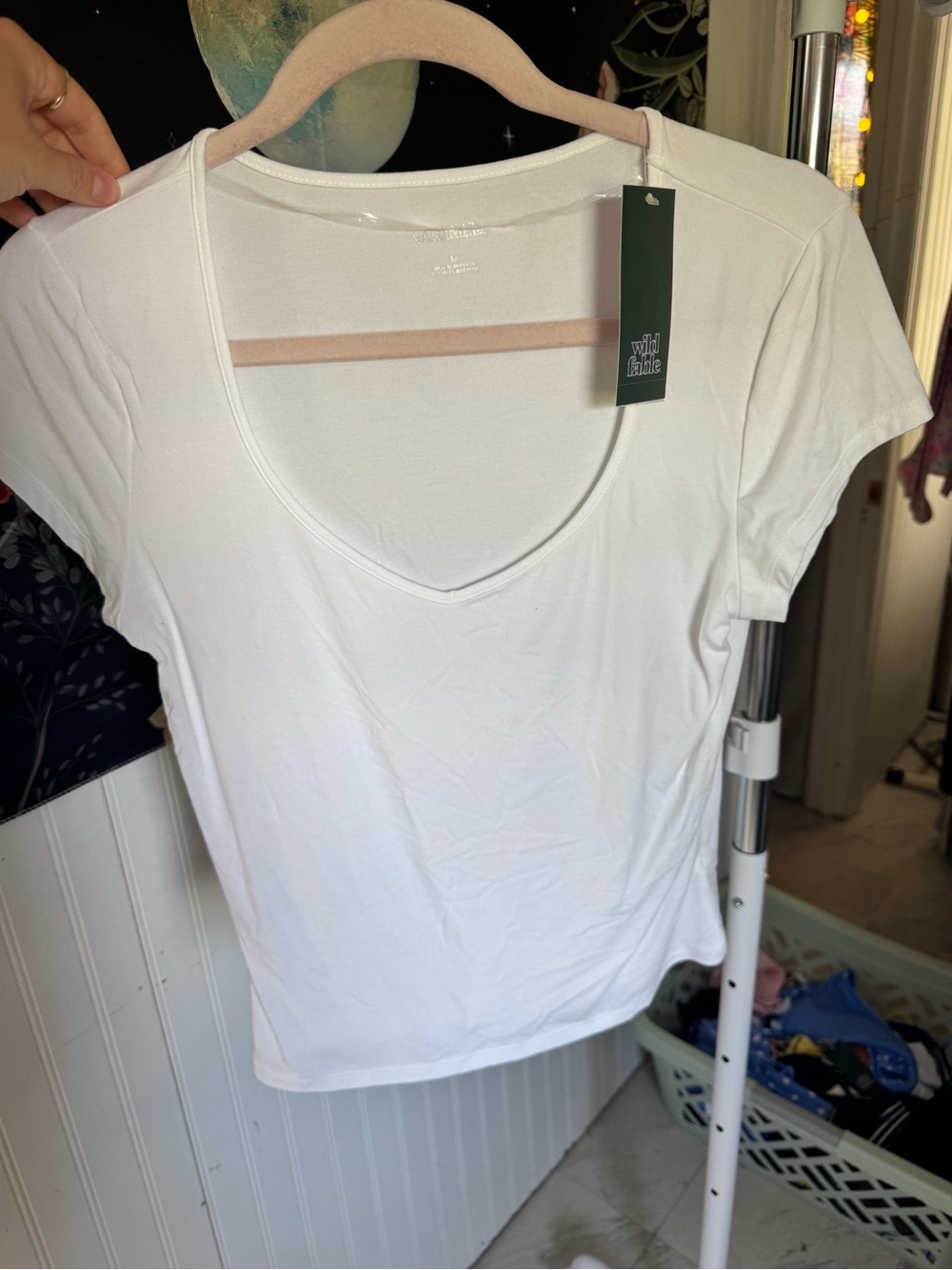 wild fable White Scoop Neck Short Sleeve Tee